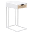 thumbnail image 1 of Amherst 1-drawer Radio Weave Cane Metal Side Table White, 1 of 8