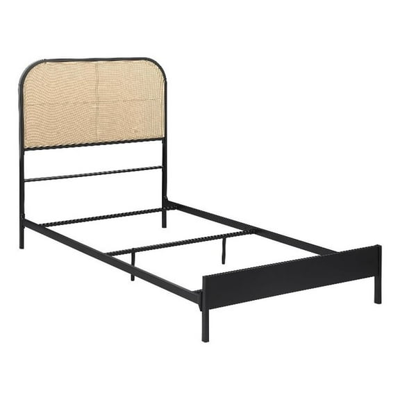 Amherst Radio Weave Rattan Metal Full Bed Black