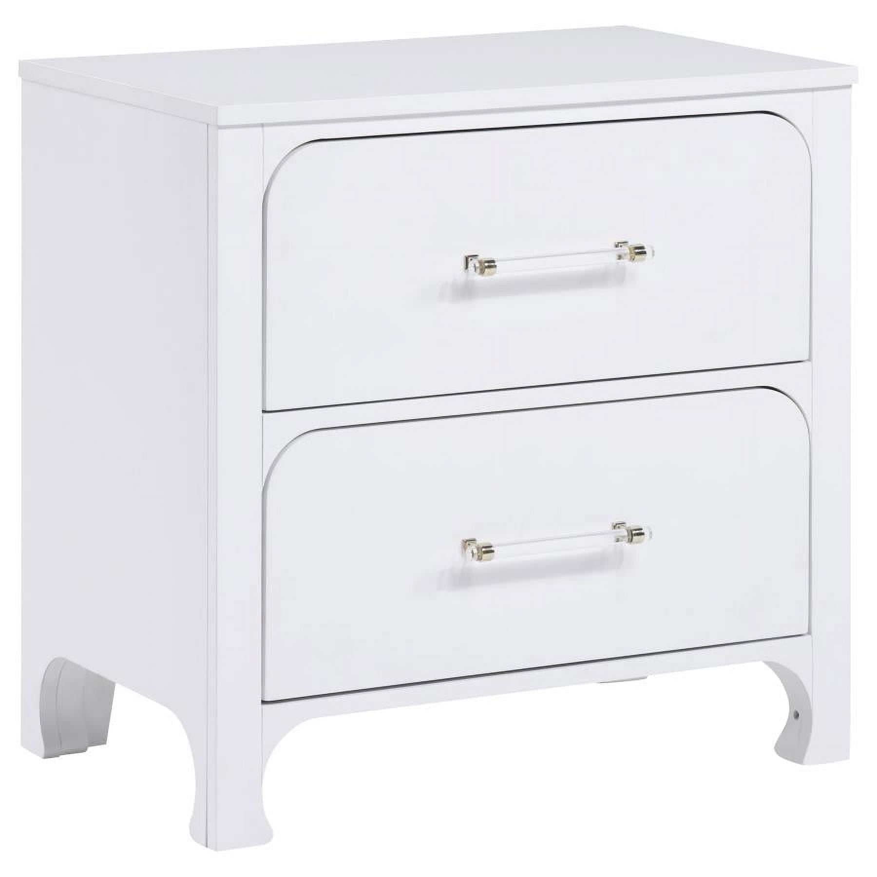 Anastasia Pearl White 2-Drawer Modern Nightstand