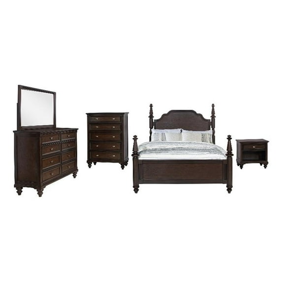 Andover 5-piece Eastern King Bedroom Set Dark Oak