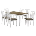 thumbnail image 1 of Coaster Appleton 7-Piece Rectangular Wood Dining Set in Distressed White, 1 of 15