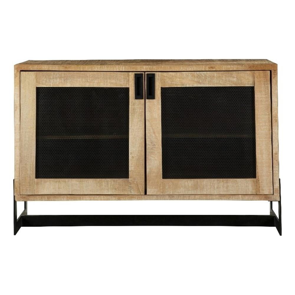 April 2-door Accent Cabinet White Washed and Black