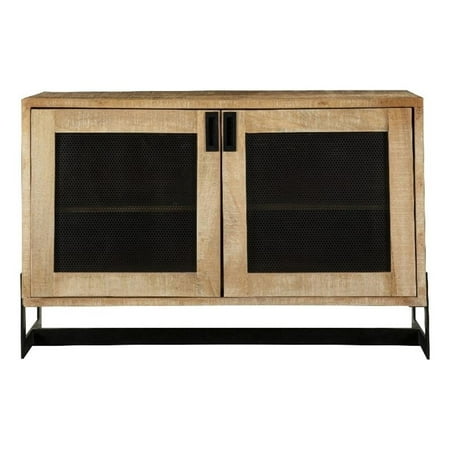 April 2-door Accent Cabinet White Washed and Black