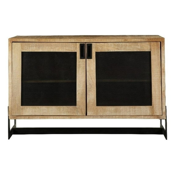 April 2-door Accent Cabinet White Washed and Black