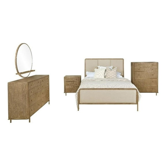 Arini 5-piece California King Bedroom Set Cream and Sand Wash