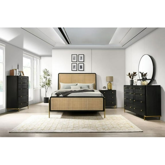 Coaster Arini 5-piece Wood Queen Bedroom Set Black and Natural