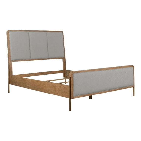 Arini Upholstered Eastern King Panel Bed Sand Wash and Grey