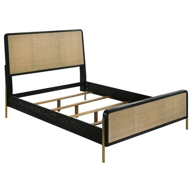 Black wicker bed frame discount