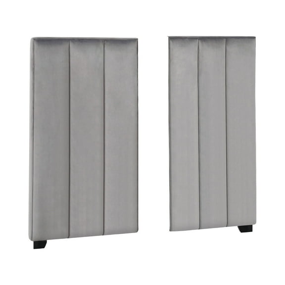Coaster Arles Vertical Channeled Tufted Velvet Wall Bed Panel Gray