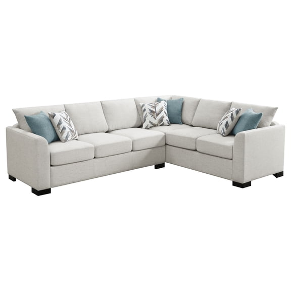 Coaster Ashford Chenille Fabric Upholstered Sleeper Sectional Sofa in Beige