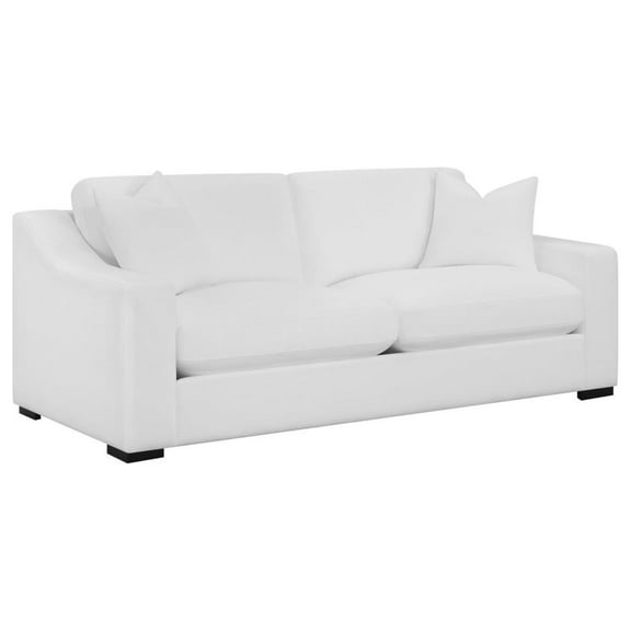 Ashlyn 2-piece Upholstered Sloped Arms Living Room Set White