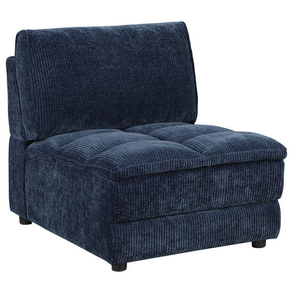Coaster Atlantic Corduroy Upholstered Armless Chair Blue