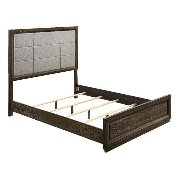 Coaster Atlas 63" Transitional Queen Wood Panel Bed in Gray/Dark Oak