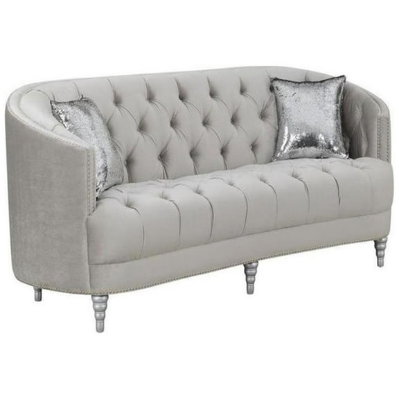 Avonlea Sloped Arm Tufted Loveseat Grey