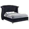 thumbnail image 1 of Barzini Upholstered Queen Wingback Bed Black, 1 of 3