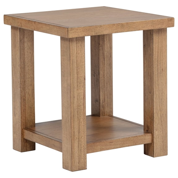 Coaster Beasley Square Rustic Wood End Side Table in Golden Oak