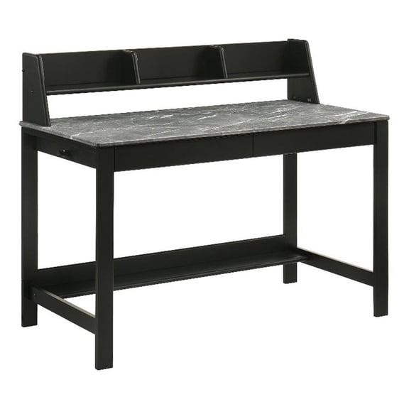 Coaster Besler 47" Transitional SmartTop Wood Writing Desk in Black/Gray Stone
