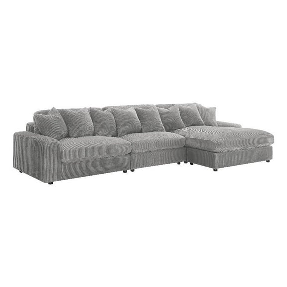 Blaine Upholstered Reversible Chaise Sectional Sofa Fog