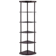 thumbnail image 1 of Coaster Bonwick 5-Shelf Corner Bookshelf, Cappuccino, 1 of 2