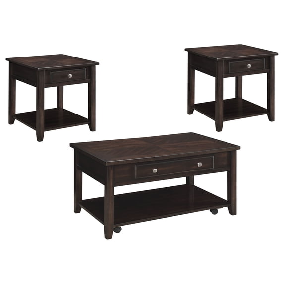 Coaster Bradford 3-piece Lift Top Coffee and End Table Set Walnut