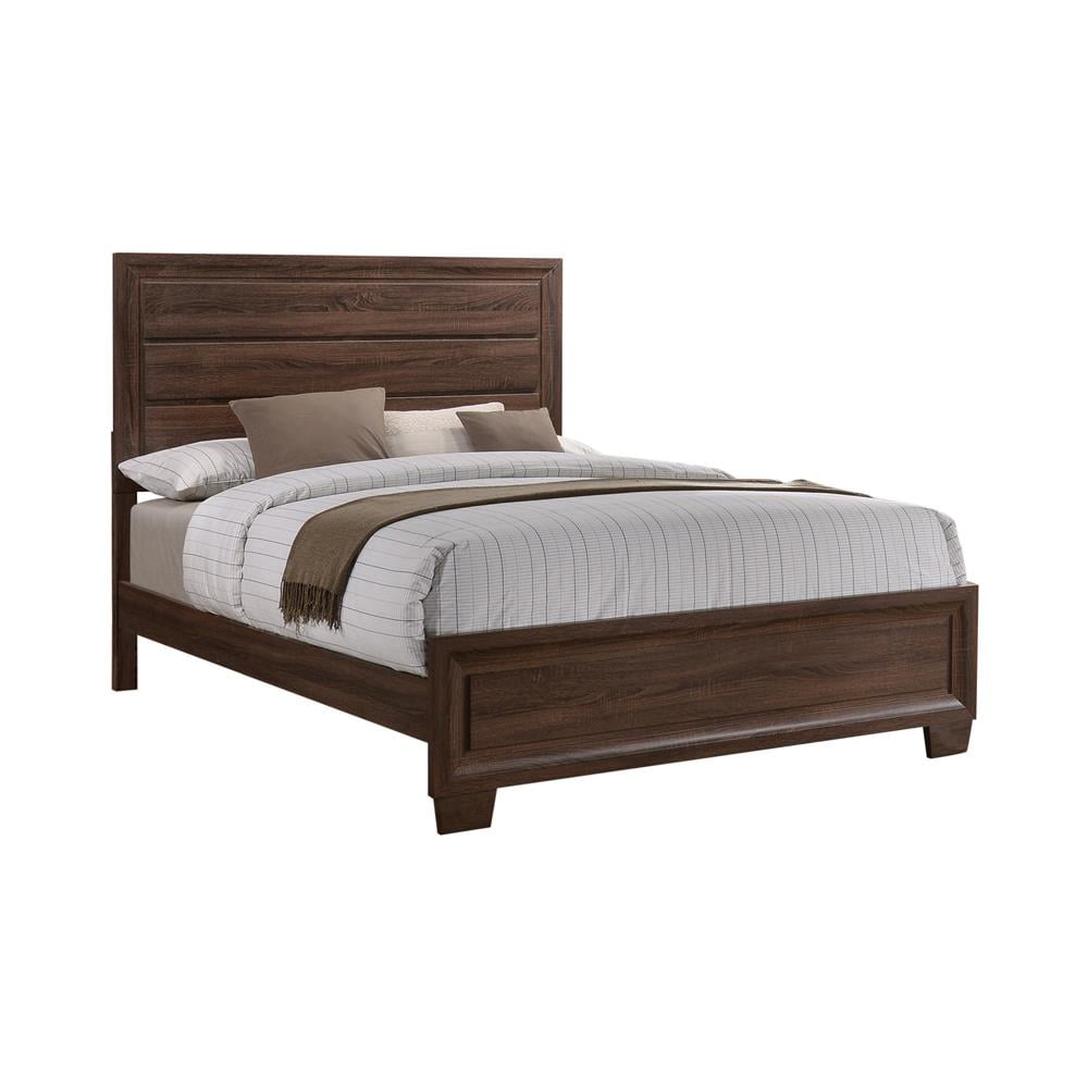 Brandon Medium Warm Brown King Wood Panel Bed with Headboard