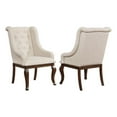 thumbnail image 1 of Brockway Tufted Arm Chairs Cream and Antique Java (Set of 2), 1 of 10