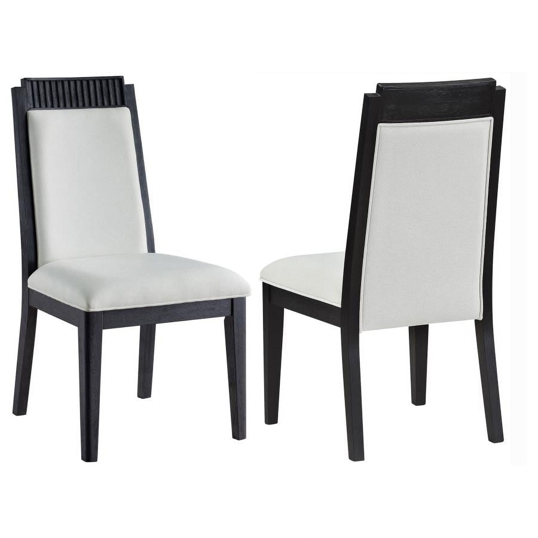 Brookmead Black Wood High Back Upholstered Side Chair