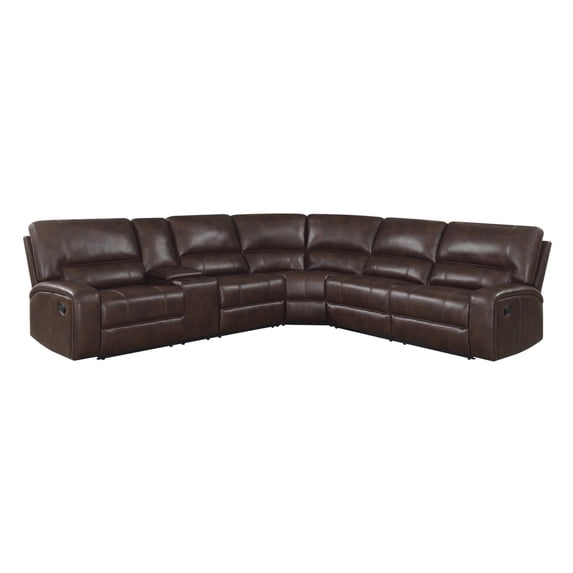 Coaster Brunson 3-piece Faux Leather Upholstered Motion Sectional Brown