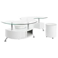 thumbnail image 1 of Buckley 3-piece Coffee Table and Stools Set White High Gloss, 1 of 11