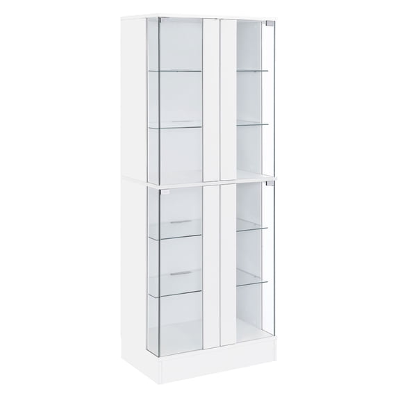 Cabra 4-door LED Curio Display Cabinet White High Gloss