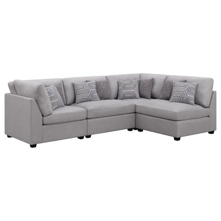 Cambria 4-piece Fabric Upholstered Modular Sectional Sofa Grey
