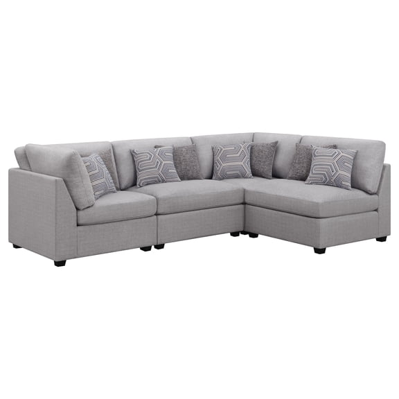 Cambria 4-piece Fabric Upholstered Modular Sectional Sofa Grey