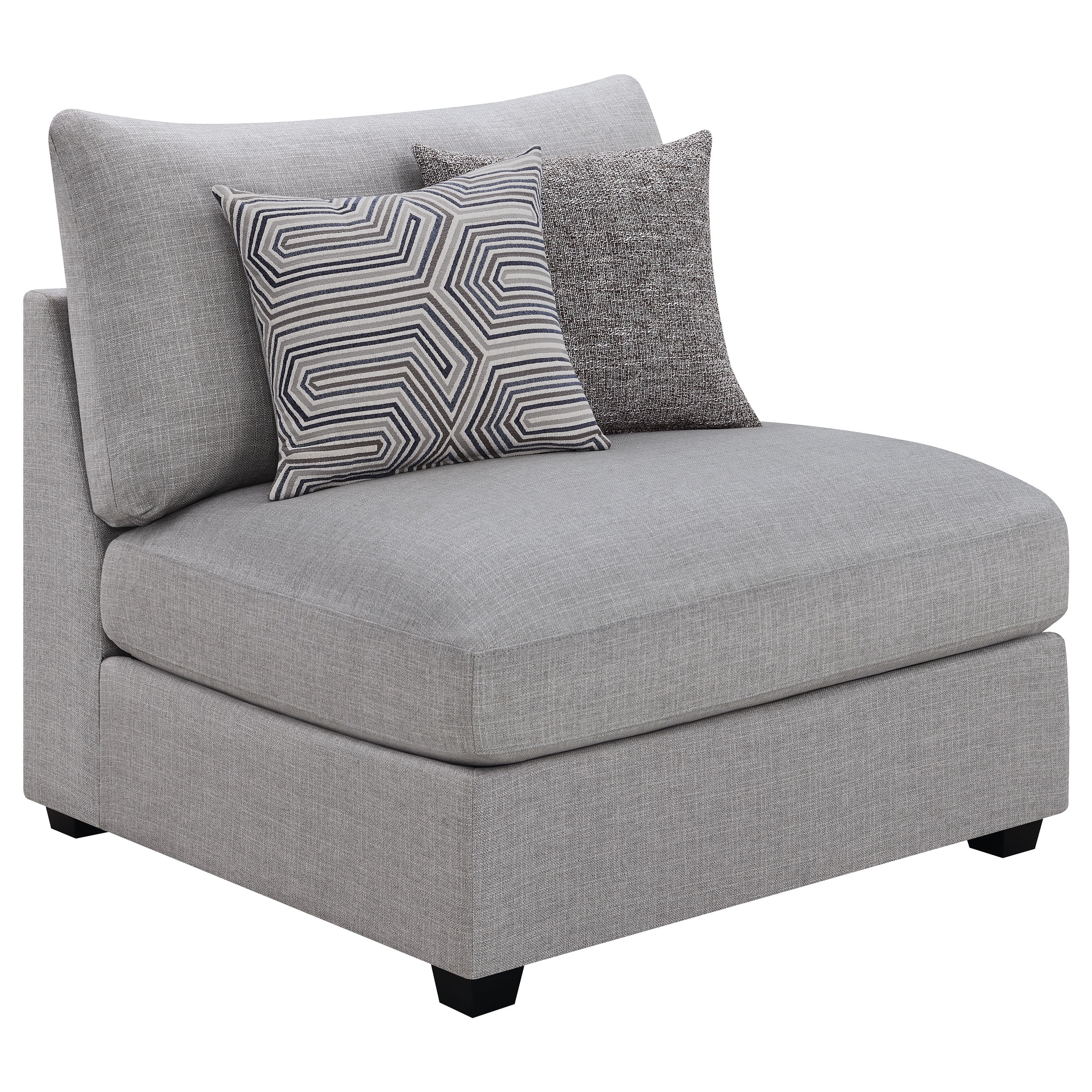 Cambria Upholstered Armless Chair Grey - Walmart.com