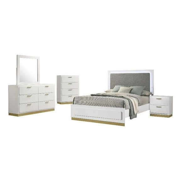 Caraway 5-piece Eastern King Bedroom Set White