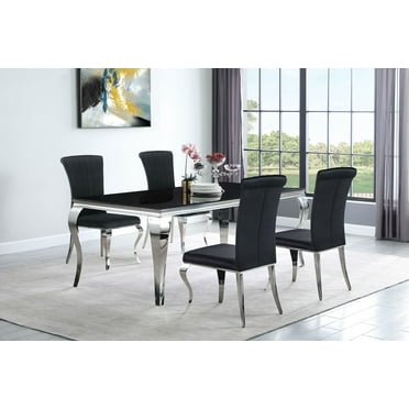 Coaster Carone 5-Piece Metal Rectangular Dining Set in Black and Chrome