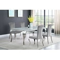 thumbnail image 1 of Carone 5-piece 81-inch Rectangular White Glass Dining Set Grey, 1 of 8