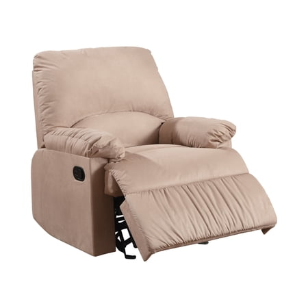 Flamboyant Contemporary Style Light Brown recliner- Saltoro Sherpi