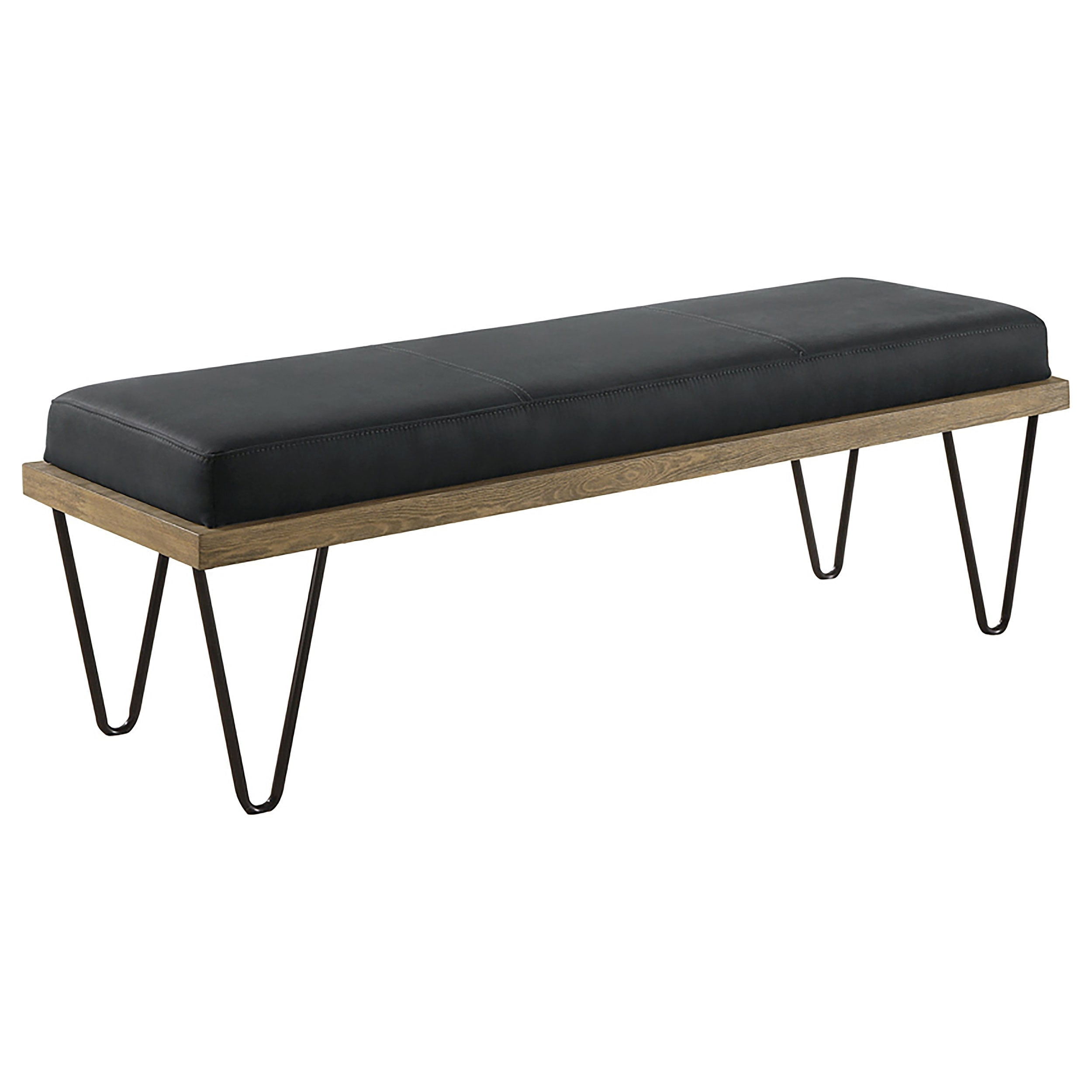 Coaster Chad Dark Blue Upholstered Bench with Hairpin Legs - Walmart.com
