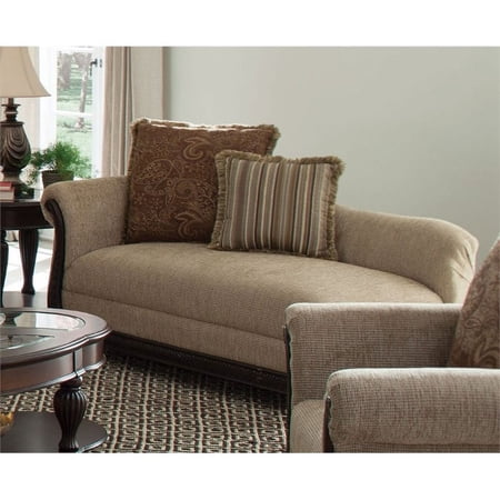 Coaster 505243 Beasley Traditional Showood Chaise With Brown Fabric Upholstery