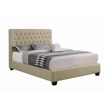Chloe Tufted Upholstered Full Bed Oatmeal