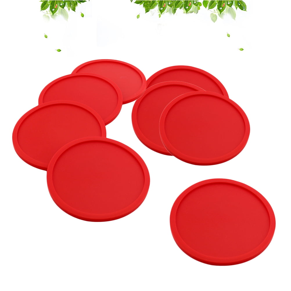 Coaster Classic Style Silicone Drink Coasters Red Table Placemats Mug ...