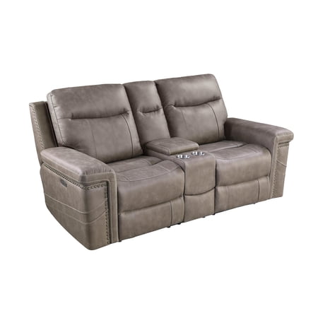 Wixom 1-drawer Power^2 Loveseat with Console Taupe