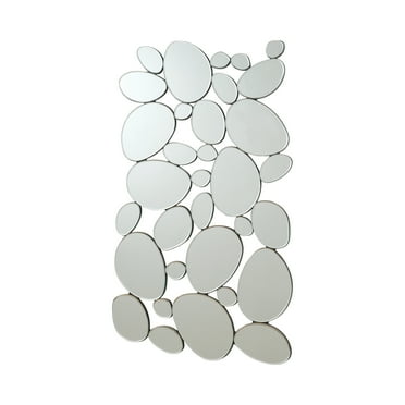 Coaster Topher 29 x 51 Inch Pebble Themed Wall Mirror Silver