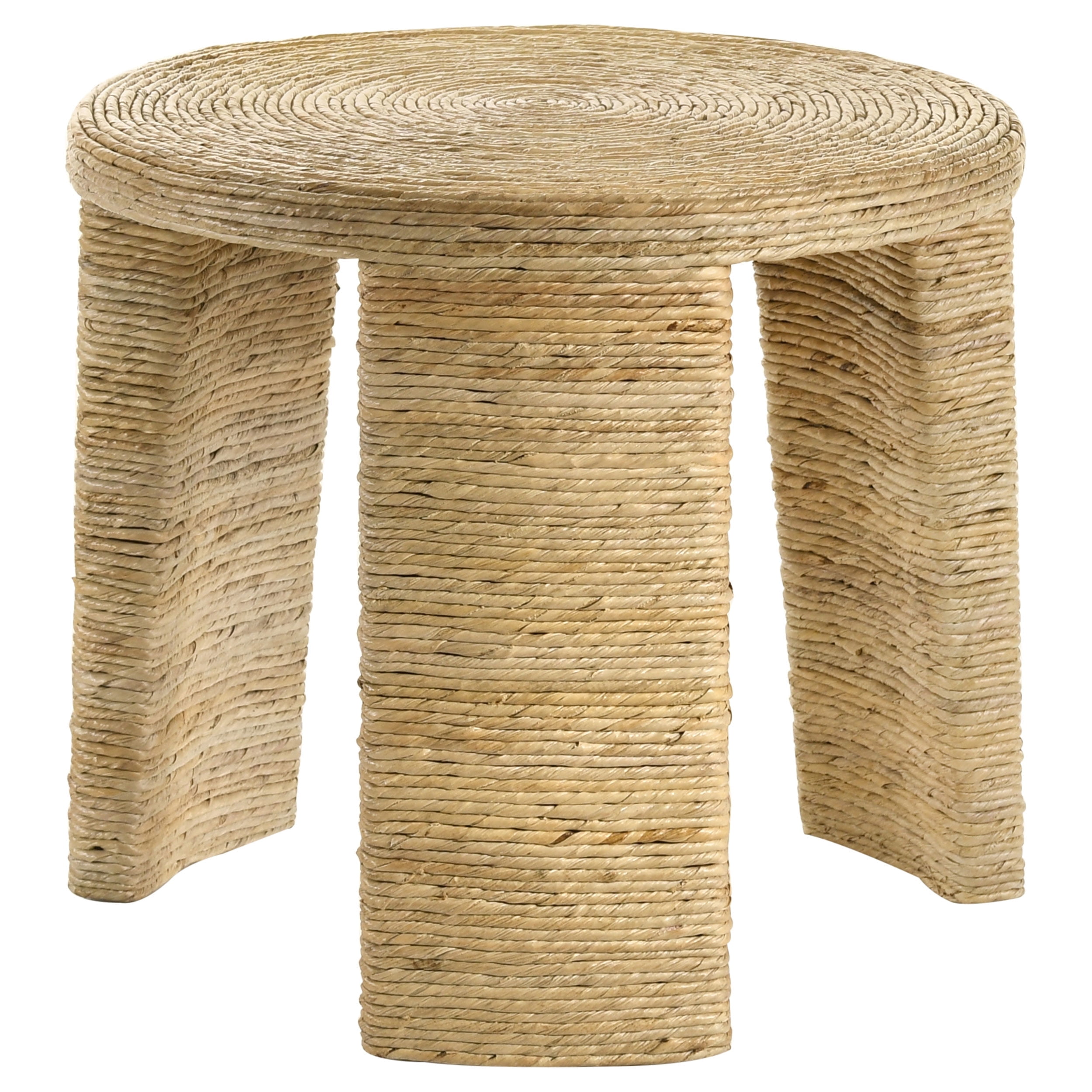 Artina Woven Rattan Round End Table