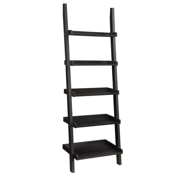 Coaster Colella 5-Shelf Transitional Wood Ladder Bookcase in Cappuccino