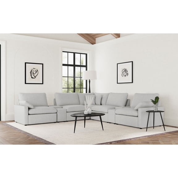 Coaster Collins 7-Piece Modular Power Reclining Sectional, Grey