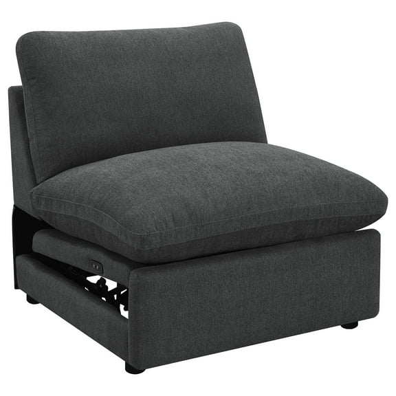 Coaster Collins Modular Power Armless Recliner Dark Grey