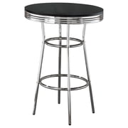 Coaster Retro Round 30-inch 1950s Bistro Pub Height Bar Table, Black