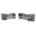 thumbnail image 1 of Sophia 2-piece Upholstered Channel Tufted Sofa Set Grey, 1 of 13