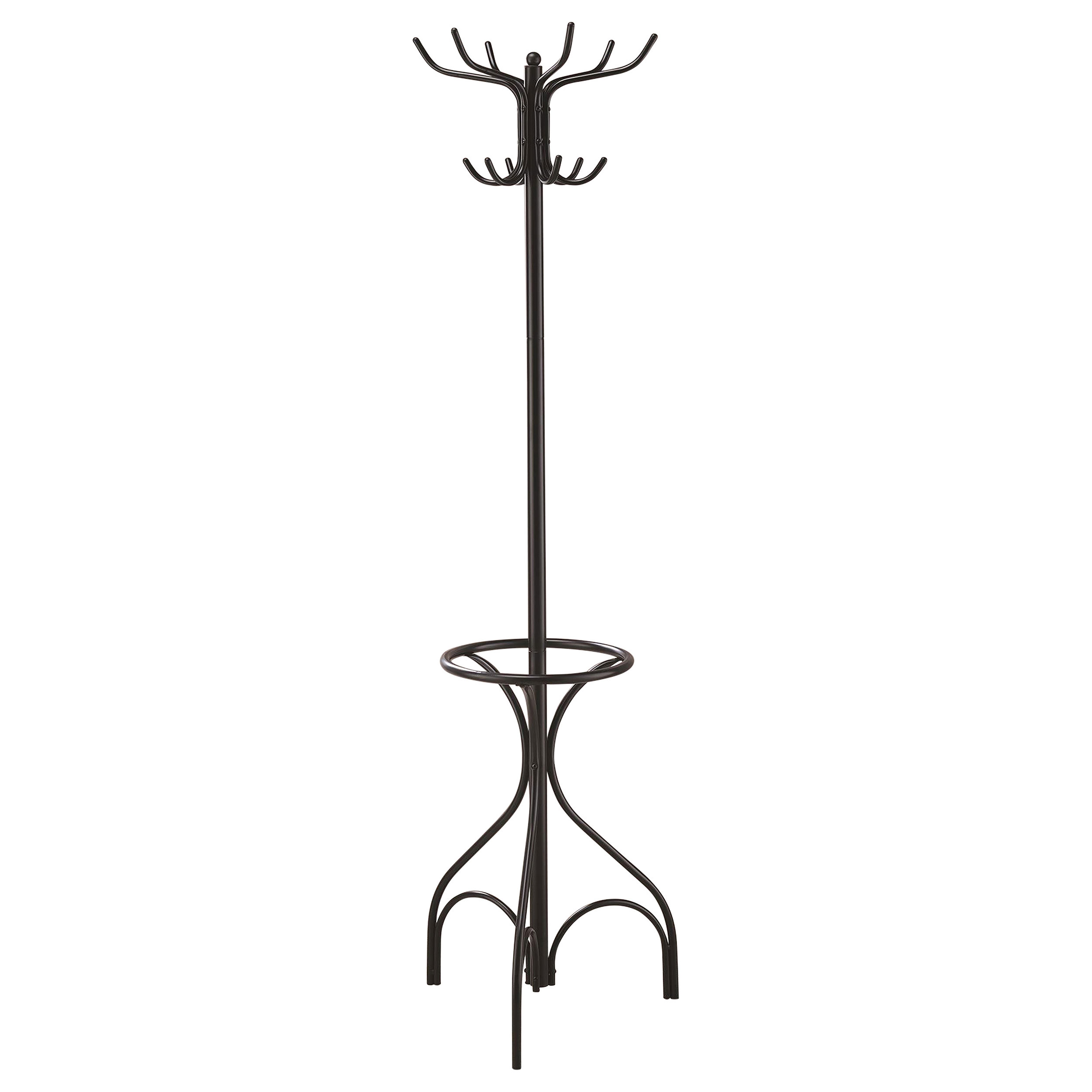 Kiefer 12 Hook Freestanding Metal Coat Rack Hat Hanger Black - Walmart.com